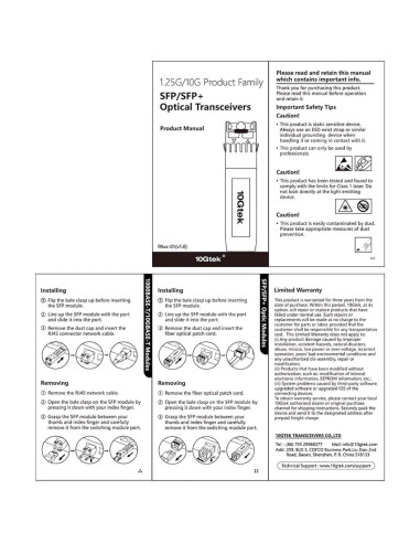 Transceptor 1000Base-LX 10Gtek SFP LC 10km 1310nm DDM