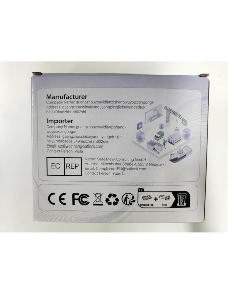 Estación Meteorológica Inalámbrica Uzoli EM3566D Interior Exterior