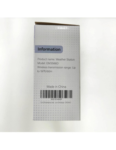 Estación Meteorológica Inalámbrica Uzoli EM3566D Interior Exterior