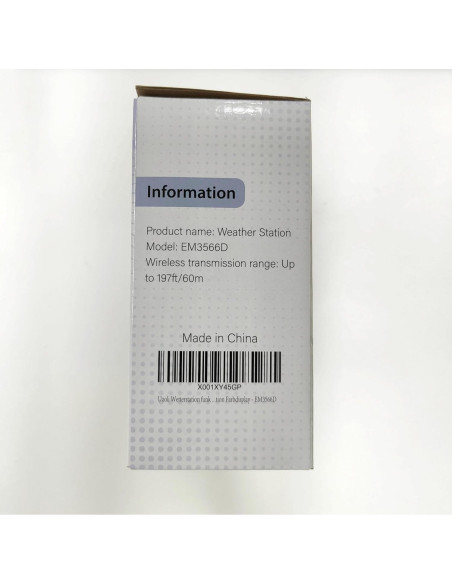 Estación Meteorológica Inalámbrica Uzoli EM3566D Interior Exterior