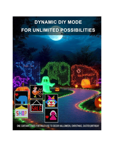 Luces de Cortina Inteligentes Dazzle Bright 400 LED 2x2m RGB