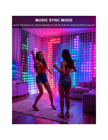 Luces de Cortina Inteligentes Dazzle Bright 400 LED 2x2m RGB