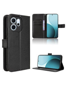 Funda de Cuero PU Flip Elubugod para Oppo Reno 14F 5G Negra