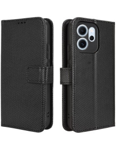 Funda de Cuero PU Flip Elubugod para Oppo Reno 14F 5G Negra 2
