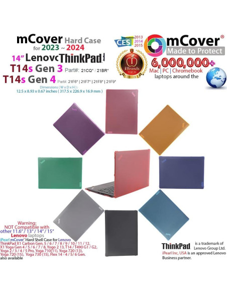 Funda mCover Rosa para Lenovo ThinkPad T14s Slim Gen 3/4