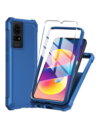 Funda protectora TCL K24/K23 con vidrio templado azul