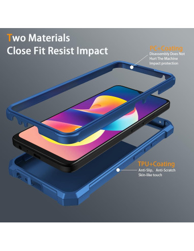 Funda protectora TCL K24/K23 con vidrio templado azul