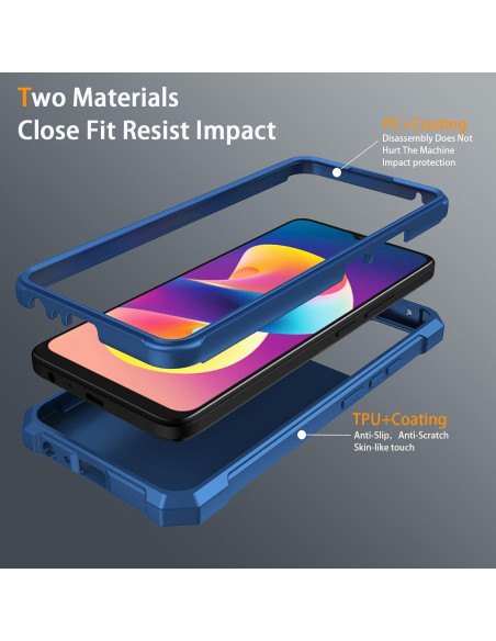Funda protectora TCL K24/K23 con vidrio templado azul Funda protectora TCL K24/K23 con vidrio templado azul