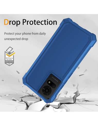 Funda protectora TCL K24/K23 con vidrio templado azul