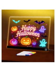 Tablero de Notas LED Hansanti 34.8x25.4cm 7 Colores con Marcadores