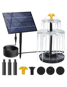 Fuente de Agua Solar LAWOHO 2.8W 9V Ajustable para Jardín
