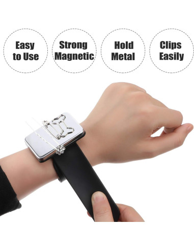2 Piezas Pulsera Magnética de Silicona WILLBOND para Costura