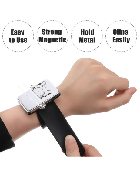 2 Piezas Pulsera Magnética de Silicona WILLBOND para Costura
