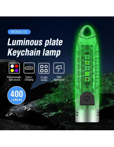 Linterna EDC Mini V1 HYVCZP 400LM Recargable IPX6 2 Pack