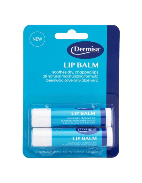 Bálsamo Labial Dermisa 4.25 g con Cera de Abejas y Aloe Vera - Paquete de 2 Bálsamo Labial Dermisa 4.25 g con Cera de Abejas y Aloe Vera - Paquete de 2