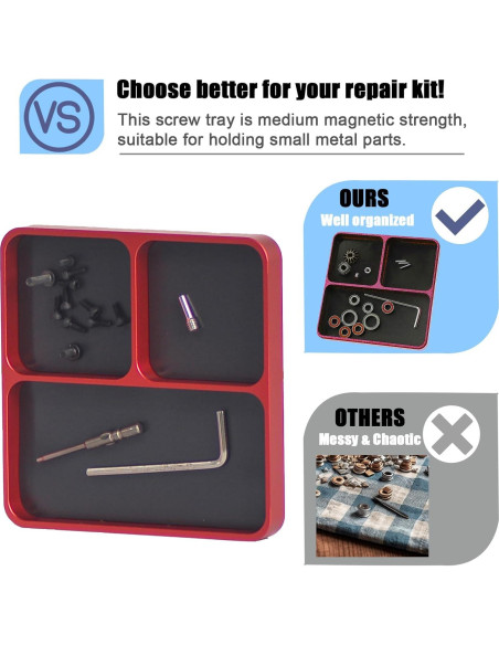 Bandeja Magnética Mediana RcThjia para Tornillos y Piezas