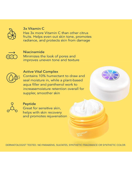 Crema Hidratante Facial Saturday Skin con Niacinamida y Ceramidas