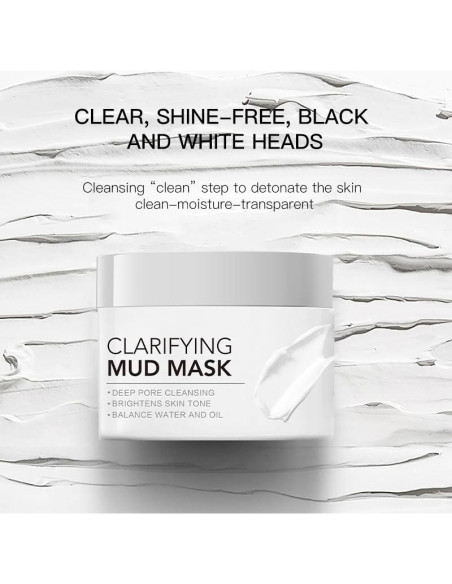 Mascarilla Facial de Arcilla Blanca LFuTPm 50g - Minimiza Poros