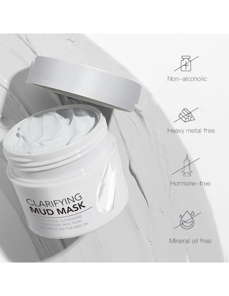 Mascarilla Facial de Arcilla Blanca LFuTPm 50g - Minimiza Poros