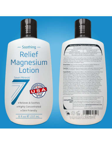 Loción de Magnesio Seven Minerals 236 ml - Alivio Calmante y Sueño