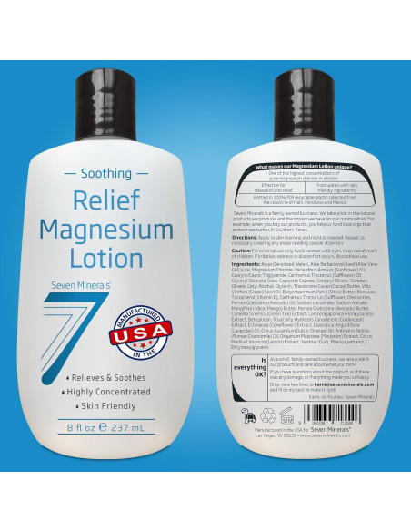 Loción de Magnesio Seven Minerals 236 ml - Alivio Calmante y Sueño