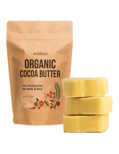 Manteca de Cacao Orgánica Cruda 227g - Grado Alimenticio USDA