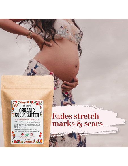 Manteca de Cacao Orgánica Cruda 227g - Grado Alimenticio USDA