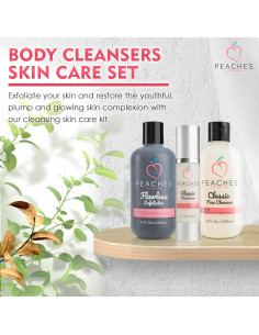 Kit Facial Peaches Skin Care - Exfoliante, Limpiador e Hidratante 2