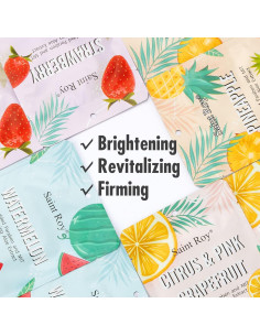 Set de 8 Mascarillas Faciales Hidratantes Saint Roy - Frutas 2