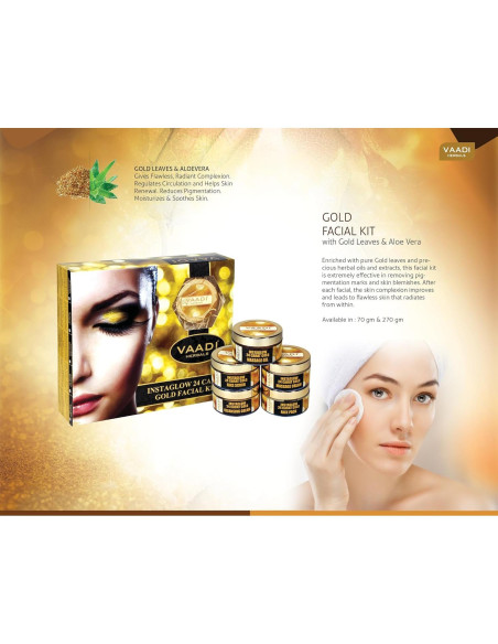 Kit Facial de Oro Vaadi Herbals - 4 Productos Naturales 70g