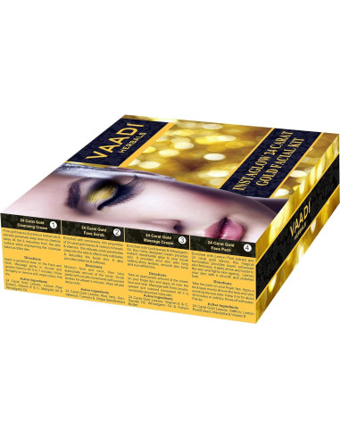 Kit Facial de Oro Vaadi Herbals - 4 Productos Naturales 70g