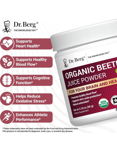 Polvo de Remolacha Orgánica Dr. Berg - 30 Porciones 45g