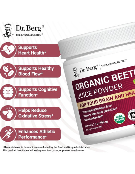 Polvo de Remolacha Orgánica Dr. Berg - 30 Porciones 45g