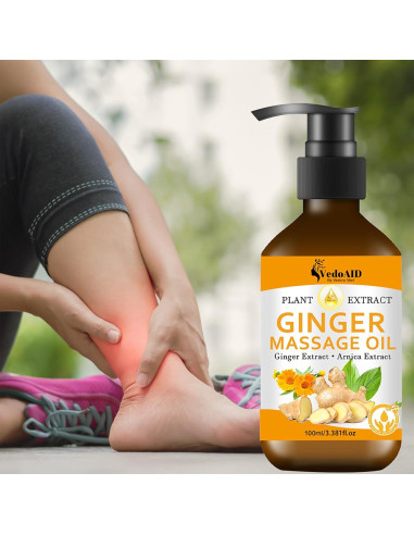 Aceite de Masaje de Jengibre Natural con Árnica y Vitamina E 136g