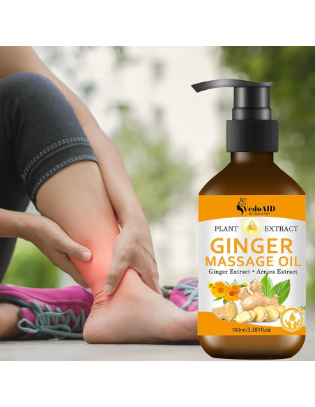 Aceite de Masaje de Jengibre Natural con Árnica y Vitamina E 136g