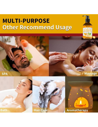 Aceite de Masaje de Jengibre Natural con Árnica y Vitamina E 136g