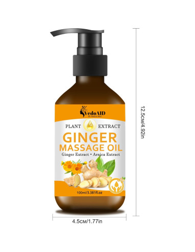 Aceite de Masaje de Jengibre Natural con Árnica y Vitamina E 136g