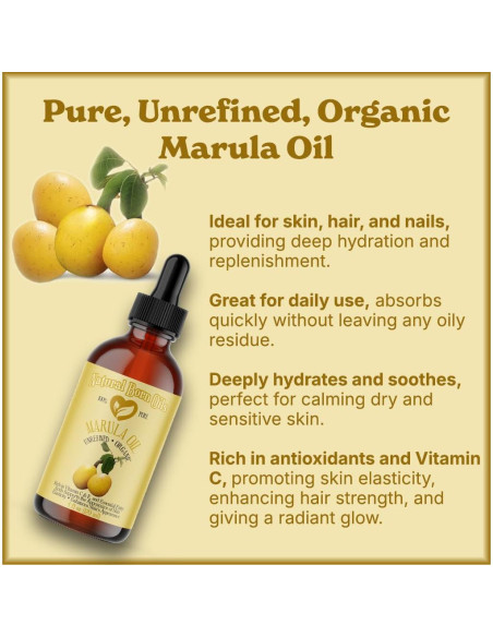 Aceite de Marula 118ml Natural Born Oils, 100% Puro y Orgánico