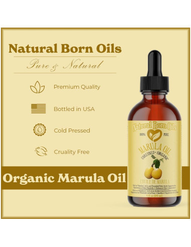 Aceite de Marula 118ml Natural Born Oils, 100% Puro y Orgánico