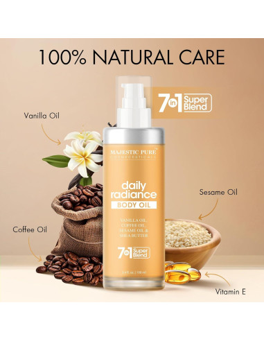 Aceite Corporal Majestic Pure Vainilla 100 ml - Hidratante y Reafirmante