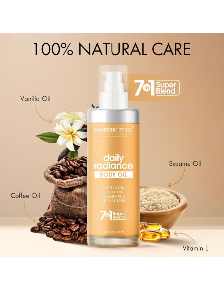 Aceite Corporal Majestic Pure Vainilla 100 ml - Hidratante y Reafirmante