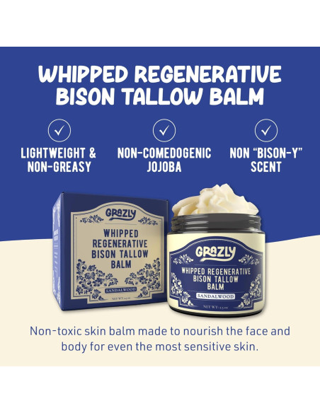 Bálsamo Hidratante Facial Orgánico Grazly 70.87g - Sebo de Bisonte y Sándalo Bálsamo Hidratante Facial Orgánico Grazly 70.87g - Sebo de Bisonte y Sándalo