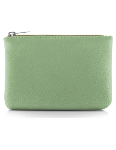 Monedero Portátil PU Verde con Cremallera para Mujeres