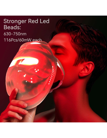 Máscara Facial LED Nualux HK-207 - Terapia de Luz Roja y Azul