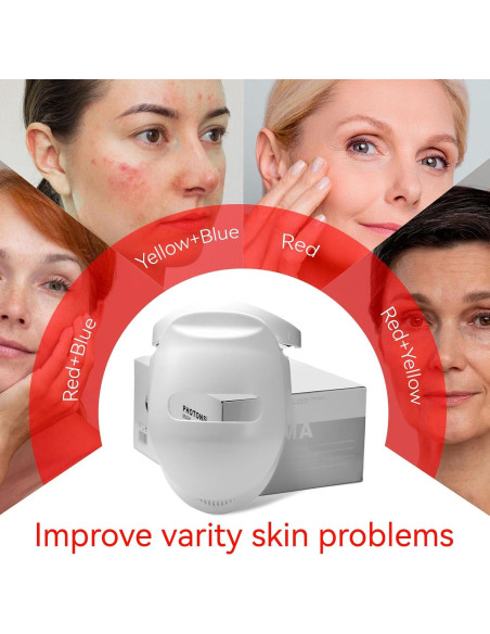 Máscara Facial LED Nualux HK-207 - Terapia de Luz Roja y Azul