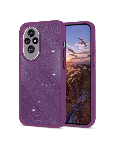 Funda clara con brillo Hlgcokro para Honor 200 - Púrpura