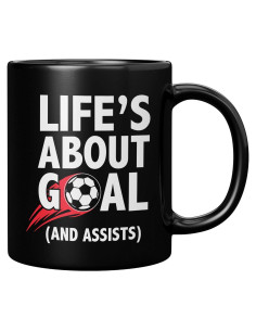 Taza de Cerámica Negra 11 oz Panvola - Metas y Asistencias