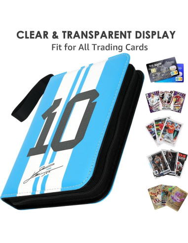 Carpeta de Tarjetas de Fútbol HBK 400 Bolsillos Messi10