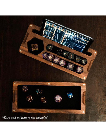 Bandeja de Dados de Madera First Reign Nuez Negra 2 Compartimentos
