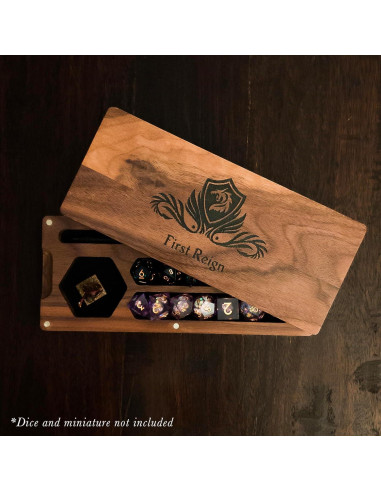 Bandeja de Dados de Madera First Reign Nuez Negra 2 Compartimentos